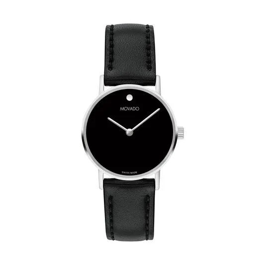 Movado Museum Signature Watch Ladies 28mm Silver  case NEW MODEL 0607598