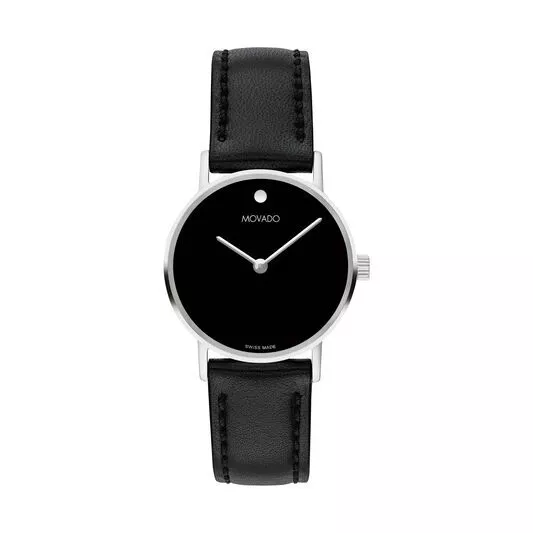 Movado Museum Signature Watch Ladies 28mm Silver  case NEW MODEL 0607598