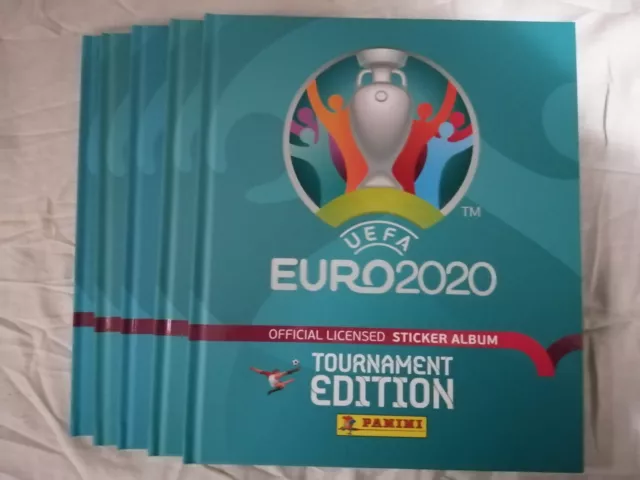 Lotto 5 Album Cartonati (Hard Cover) Vuoti "Euro 2020" Tournament Blu Perfetti