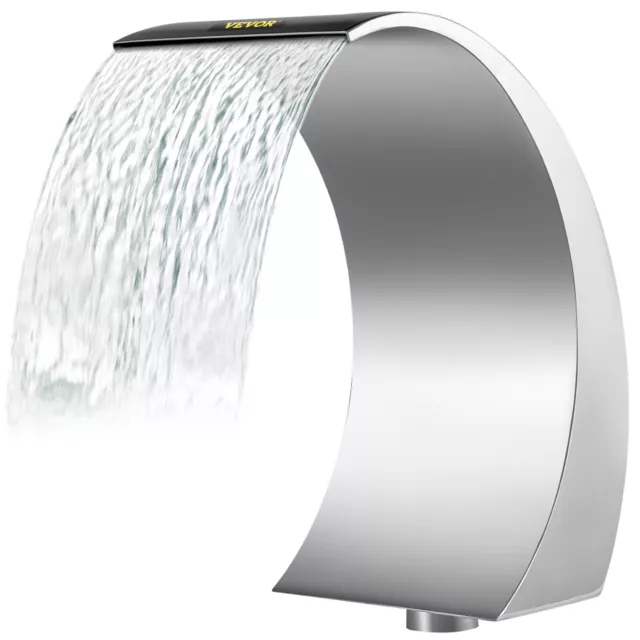 VEVOR 15.4" Pool Waterfall Fountain Stainless Steel 304 for Pool Garden Outdoor