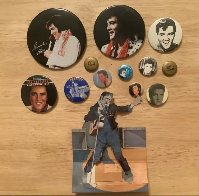 Vintage Elvis Presley Pin-Back Button Collection 10 Items