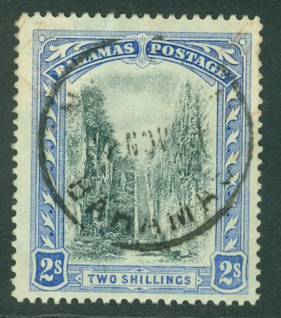 SG 79 Bahamas 1911-19. 2/- black & blue. Very fine used CAT £55