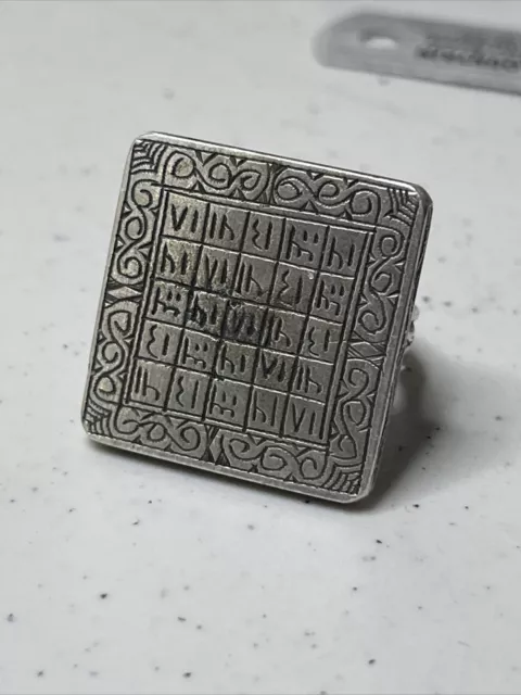 u3 Large Talismanic Berber Ring – Magic Square – Morocco silver? h24
