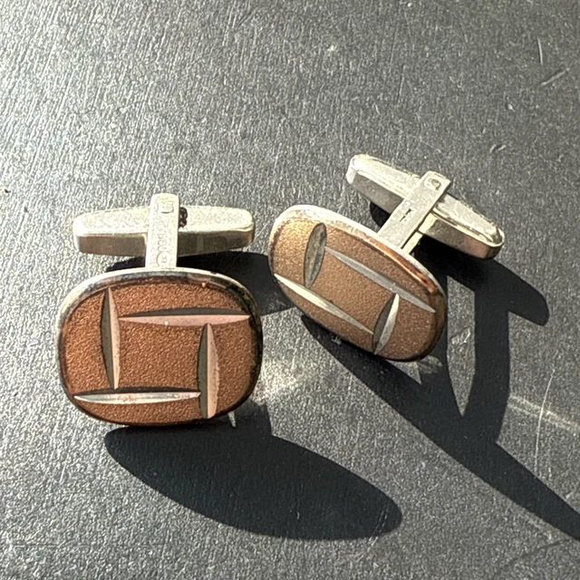 RARE Paire de Boutons de Manchette ARGENT MASSIF - Époque Art