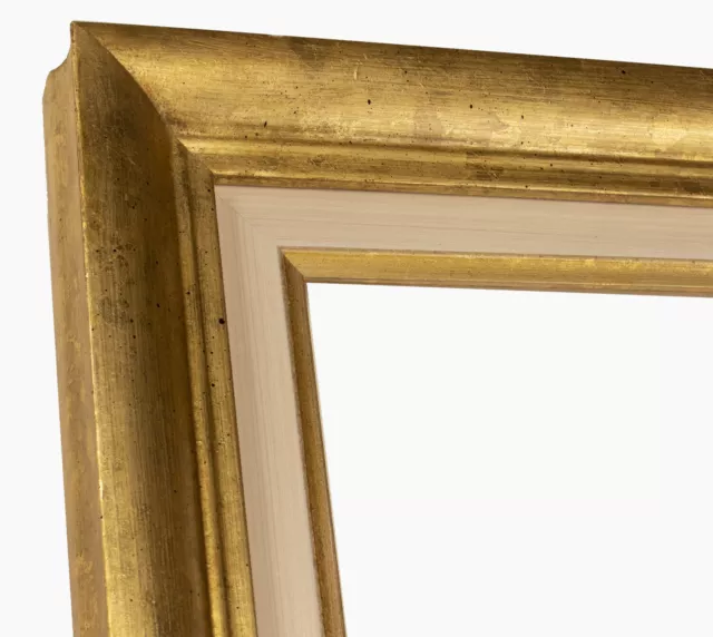 345.230 cadre en bois à la feuille d'or antique mesure de profil