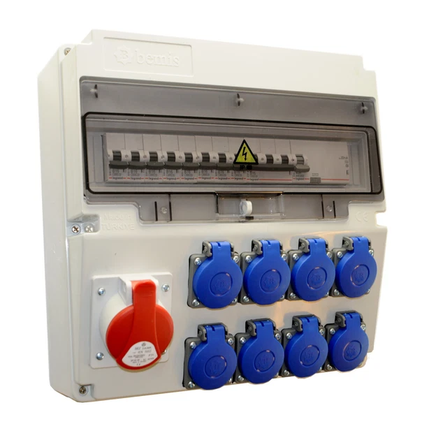 Construction current distributor 6NO 2 x 230 V LS and FI wired (2 x 230 V 1 x LS C16 MID power meter