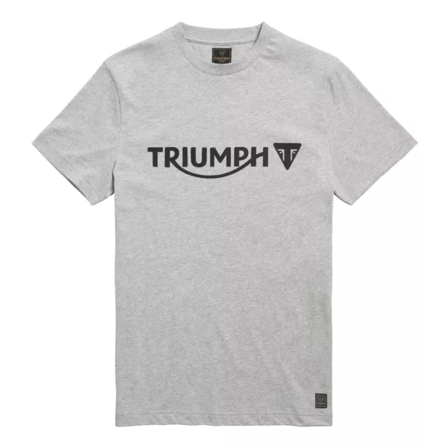 GENUINE Triumph Motorcycles Cartmel Modern Logo Print T-Shirt - Grey