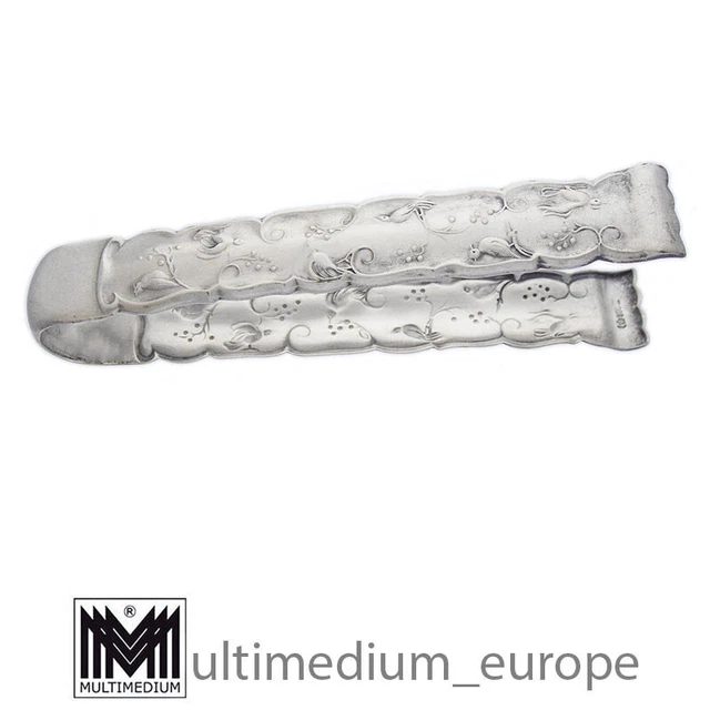 Bruckmann & Söhne Art Deco Silber Zuckerzange Vögel 800 sugar tongs