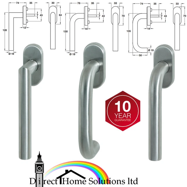 HAFELE STARTEC SANDRA/SOFEA/SARIA-K Satin Steel Window Handle ...