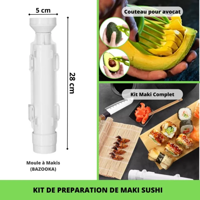 Kit Sushi Maki Complet 17 pcs Appareil à Sushis Et Makis Moule Bazooka Cuisine 2