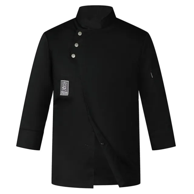 Long Sleeve Chef Shirt Stand-up Collar Uniform Professional Waterproof for Men