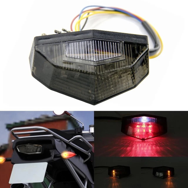 Aqxreight Feu Arrière LED Pour Motos, Super Luminosité, Conception Intégrée Pour Z800 2013 2014 (Chaperon Rouge