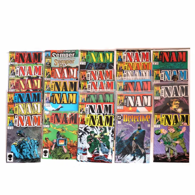 (27) Vintage Marvel & DC Comics The 'Nam, Marine Corps Comic Books 1986-89