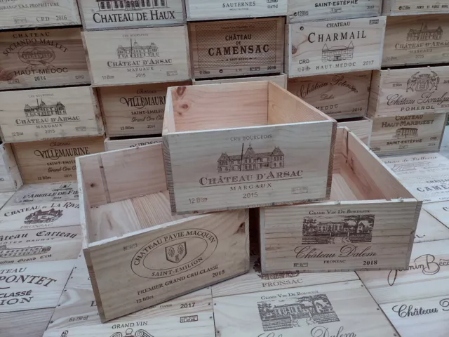 Wooden Wine Box Crate ~ 12 bottle French Genuine Storage Drawer Planter Hamper *