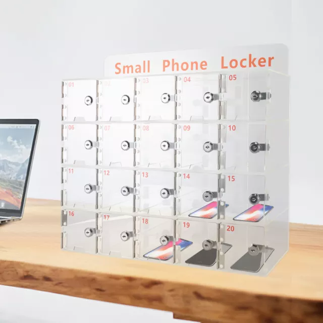 20-Slot Cellphone Locker Cell Phone Storage Box for Employees Classroom on Wall