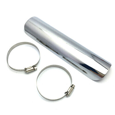 Delaman Bouclier Thermique Moto Universal Tuyau déchappement Moto Bouclier Thermique Silencieux Staight Cover Silver 