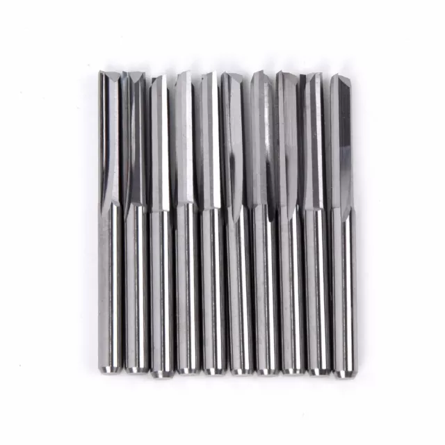 10pcs Bit 0.3cm Gambo 2 Fluttini Dritto Fessura Carbide Taglio Mulino CNC 40mm 2