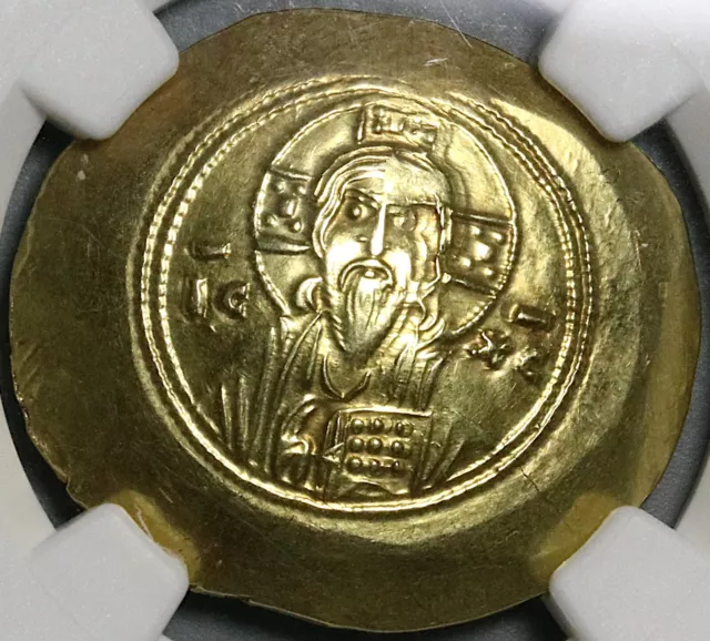 1071 NGC AU Michael VII Byzantine AV/EL Gold Histamenon Nomisma Christ 22072701D