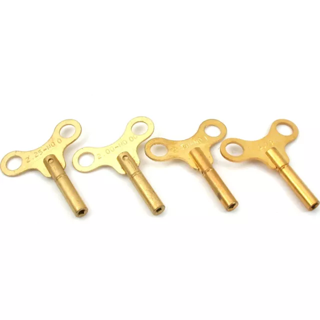 4 Clock Chime Mainspring Winding Tool Keys Size 00, 0, 1 & 2