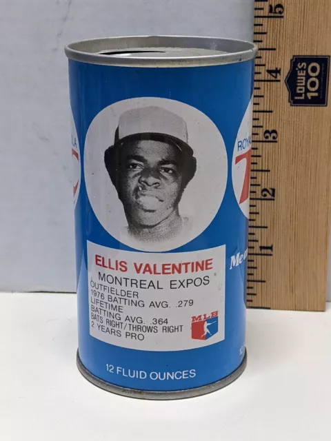 Vintage 70's Royal Crown RC Cola MLB Ellis Valentine Baseball Can