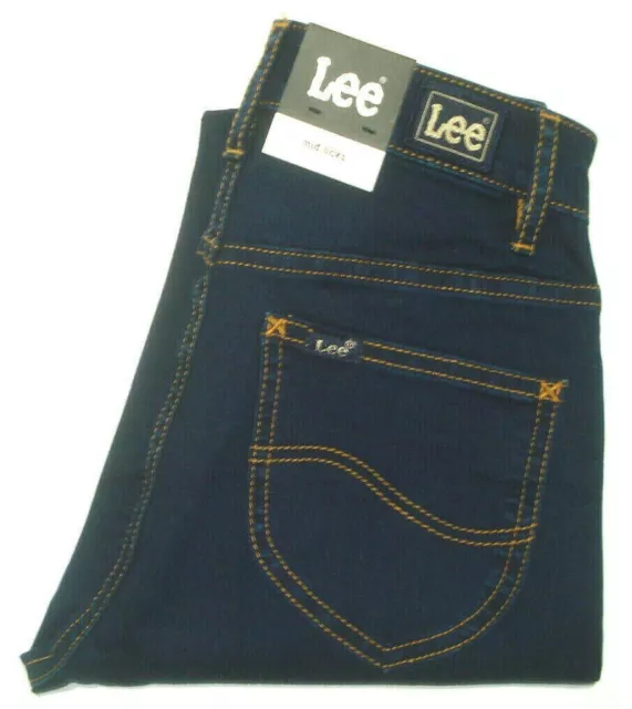 Lee BNWT Womens Size 6 Measured W22 X L31 Mid Licks Deep Blue Denim Jeans