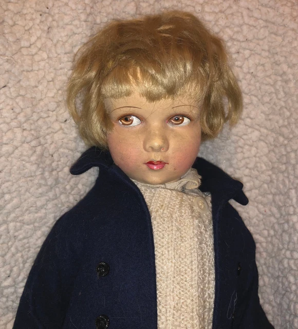 ANCIENNE POUPÉE EN feutrine tissu type Raynal Lenci, doll collection jouets jeu EUR 59,90