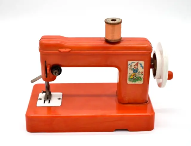 Nostalgische Kindernähmaschine Nähzwerg DDR orange Bakelit 60er Jahre