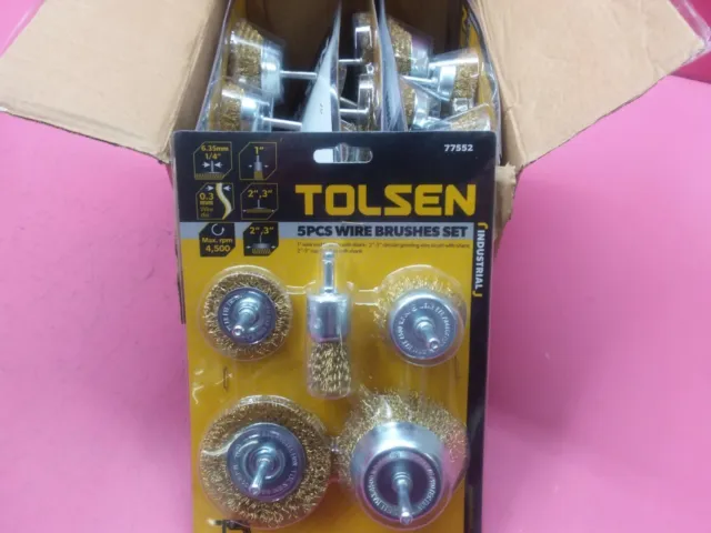 6 Tolsen Drill 5 Piece Wire Brush Sets 77552 (Tt23)