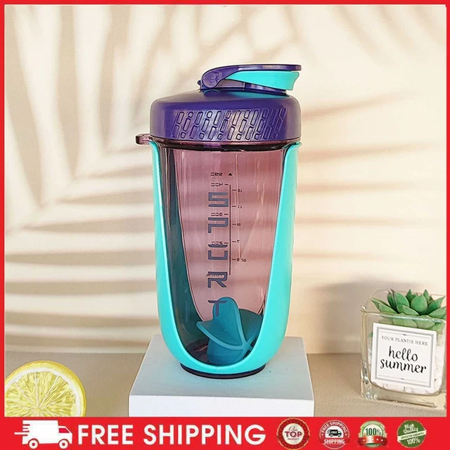 590 ml bottiglie shaker unisex tazza frullato bollitore sportivo con manico (blu chiaro)