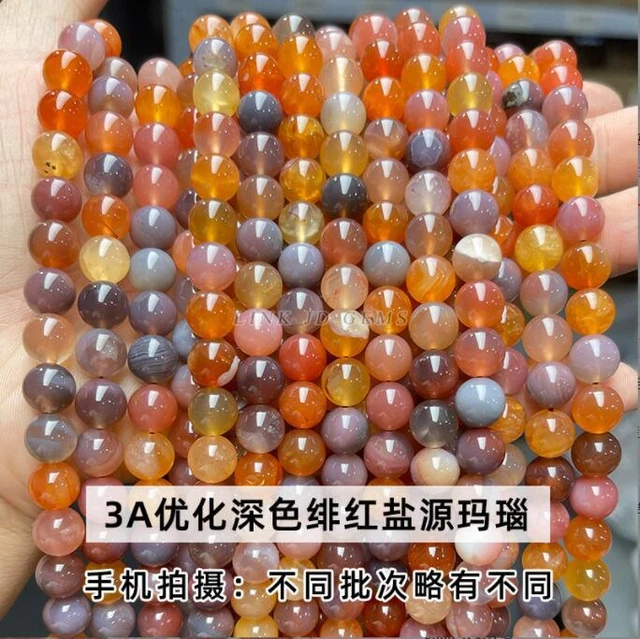 6mm Crimson Salt Source Agate Round Beads Gradual Pink Agate Scattered Beads