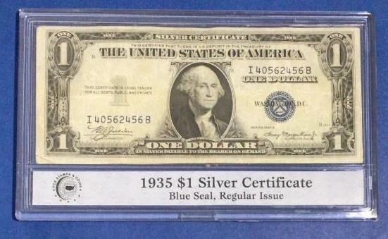 1935A $1 Blue SILVER Certificate Very Fine X2456 Old US Paper Currency!