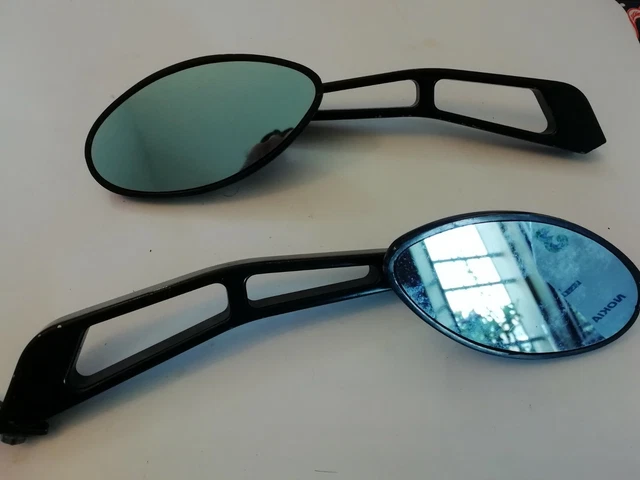 Specchietti Retrovisori Moto 22mm Ovali Arancione - Universali Per Manubrio, In Metallo Resistente - Foto 14