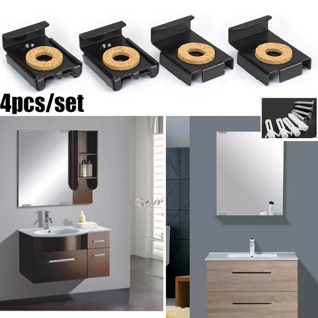 8 Pezzi Ganci per Specchio a Muro, Clip per Specchio con prigionieri e Vit, Supporto Specchi Parete, Supporti per Specchi, Reggimensola Vetro per Appendere Oggetti Incorniciati, Immagini