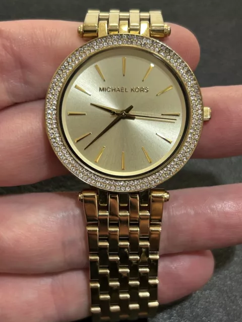 6.75” Michael Kors 40MM Cubic Zirconia MK3191 New Battery 85%