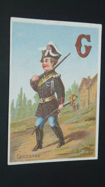 Chromo Bon-Point Image Ecole 1900-1914 Abecedaire G Gendarme