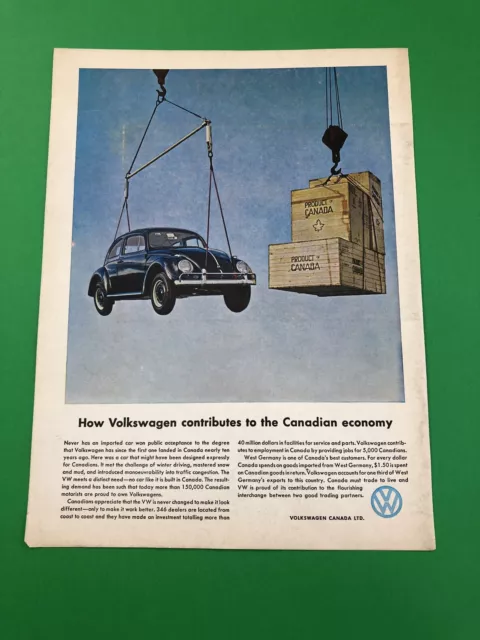 Volkswagen Beetle Bug Vw Vintage Original Print Ad Advertisement