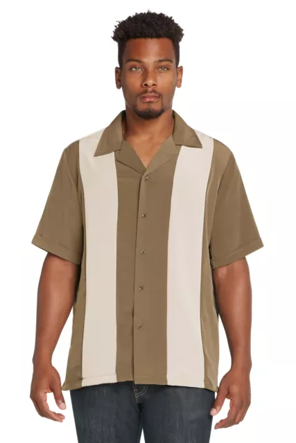 9 Crowns Men's Retro Bowling Bahama Camp Button-Down Shirt