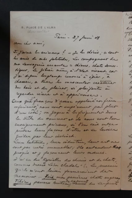 LAS Octave Uzanne bibliophile homme de lettres à un ami / sur les animaux egypte