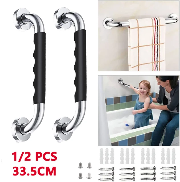 1/2X Mango de sujeción de ducha de acero inoxidable Mango de sujeción de pared Manijas de seguridad 13"