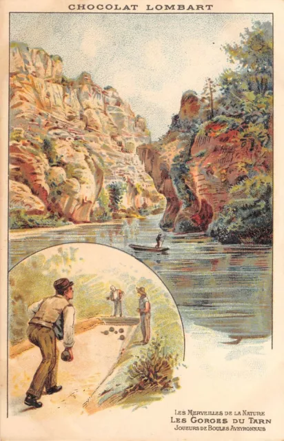 Cpa Publicite Chocolat Lombart Les Merveilles De La Nature Joueur Boule Aveyron
