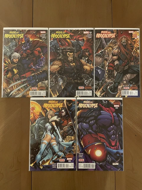 Age of Apocalypse #1 2 3 4 5 Marvel Comic Book Lot Set Run Wolverine X-Men NM