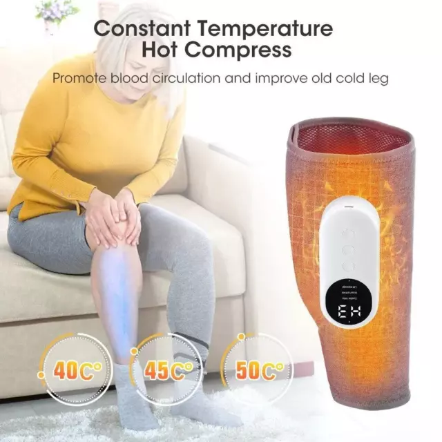 Masajeador de piernas 360° con presión de aire para pantorrilla dispositivo de presoterapia músculos de compresión caliente 3