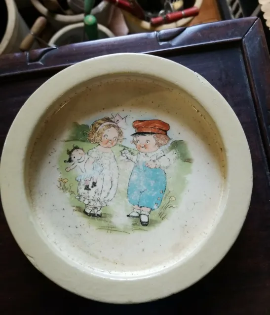Antique Child's Dish Grace Drayton Dolly Dingle Campbell  Buffalo Pottery 1900S 