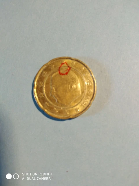 Belgique - 2004 - 20 centimes d'euro - Pièce fautée (surplus au dessus du crâne)