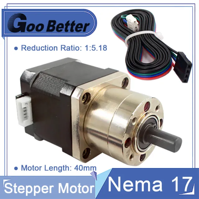 1:5.18 Planetary Gearbox Nema 17 Stepper Motor 1.8A L=40mm 4-Wire CNC 3D Printe