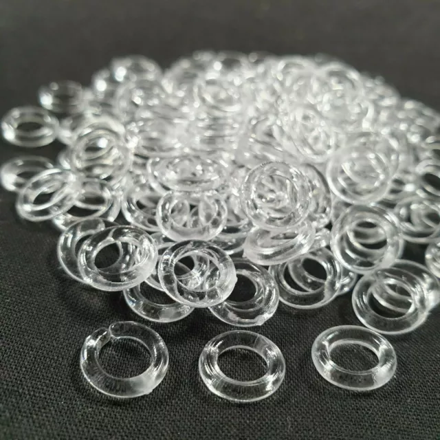 10mm, 13mm Clear Plastic Roman/Austrian Blind Cord Rings 10, 20, 30, 50, 100 Pk