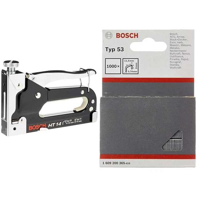 Graffatrice Manuale Bosch Professional HT 14 - Per Tessuti, Pellicole, Materiali Isolanti, Graffe Tipo 53