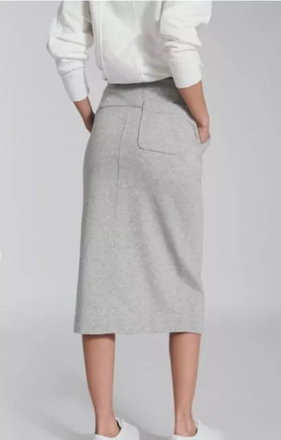 REISS Clara Drawstring Midi Skirt Grey Marl S 3