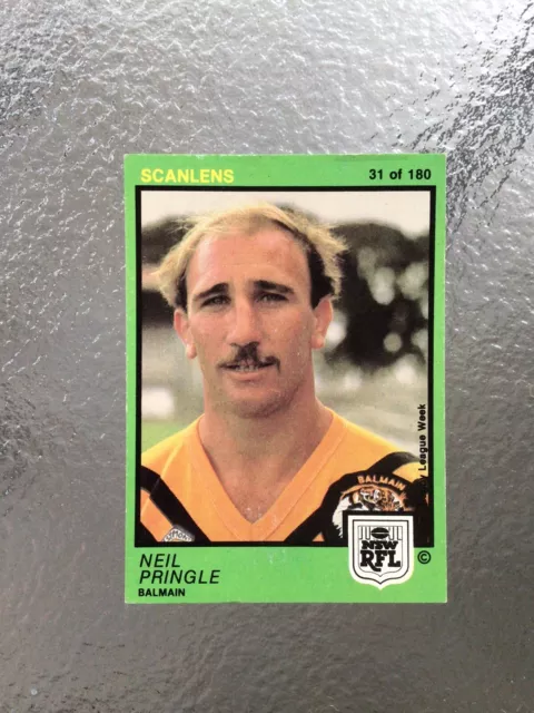 1982 Balmain Tigers Scanlens NSWRFL Rugby League Card No.31 Neil Pringle NRL