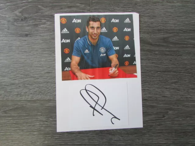 Henrikh Mkhitaryan Manchester United Football Original Hand Signed Card Display